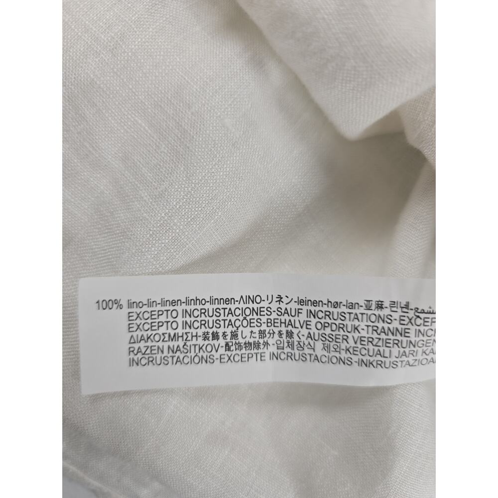 Zara Beaded Linen Button-Down Shirt. 100% linen. Size XL. - Picture 9 of 10